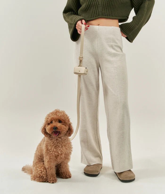 Smycz ze skóry wegańskiej 145 cm Jala Beżowa Standard - Codino