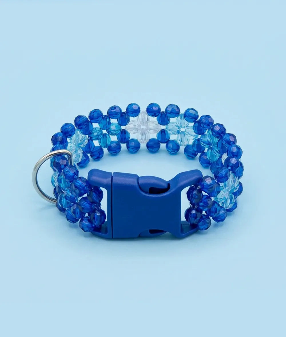 Obroża z koralików Midnight Blue