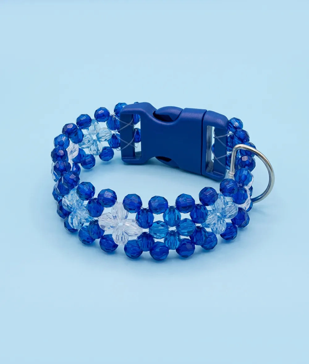 Obroża z koralików Midnight Blue