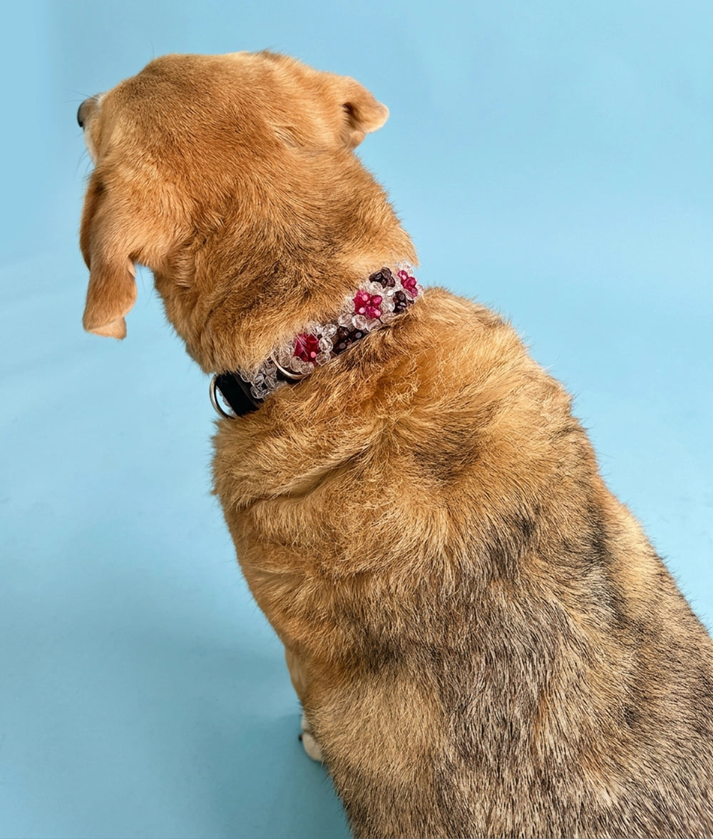 Obroża z koralików Berry Noir