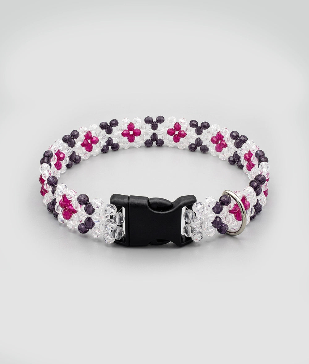 Obroża z koralików Berry Noir